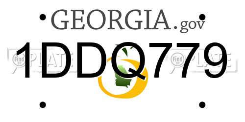 1DDQ779 Georgia License Plate
