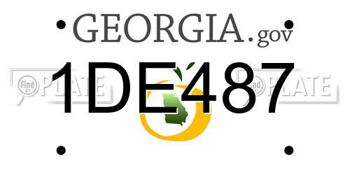 1DE487 Georgia License Plate