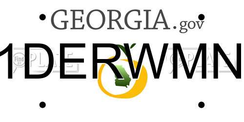 1DERWMN Georgia License Plate