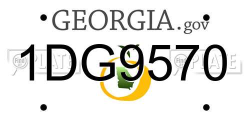 1DG9570 Georgia License Plate
