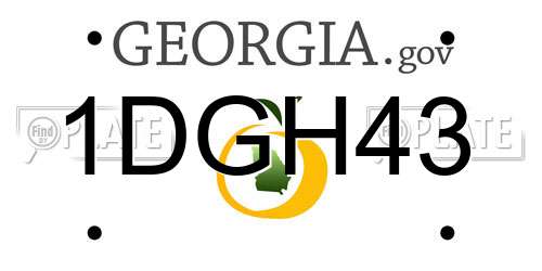 1DGH43 Georgia License Plate