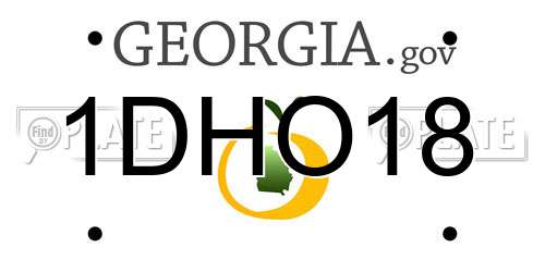 1DHO18 Georgia License Plate