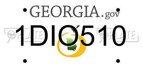 1DIO510 Georgia License Plate