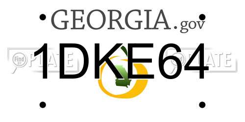 1DKE64 Georgia License Plate