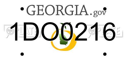 1DO0216 Georgia License Plate