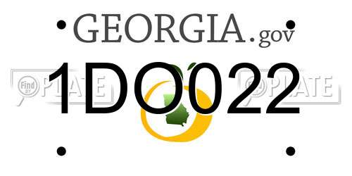 1DO022 Georgia License Plate