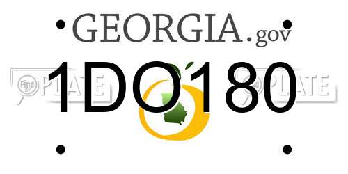 1DO180 Georgia License Plate