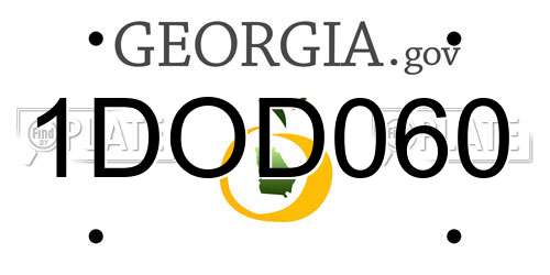 1DOD060 Georgia License Plate