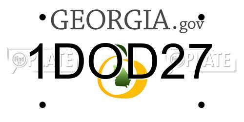 1DOD27 Georgia License Plate