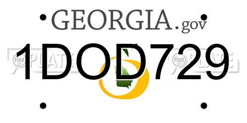 1DOD729 Georgia License Plate