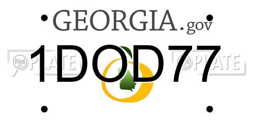 1DOD77 Georgia License Plate