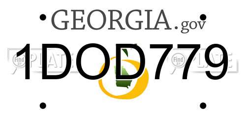 1DOD779 Georgia License Plate