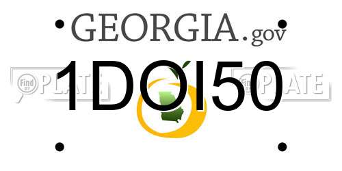 1DOI50 Georgia License Plate