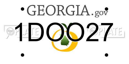 1DOO27 Georgia License Plate