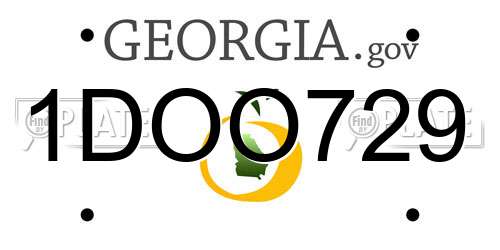 1DOO729 Georgia License Plate