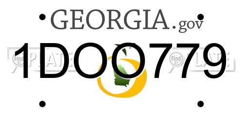 1DOO779 Georgia License Plate