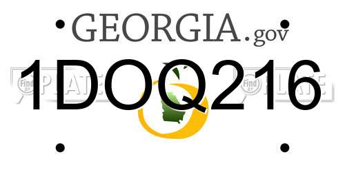 1DOQ216 Georgia License Plate
