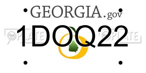 1DOQ22 Georgia License Plate