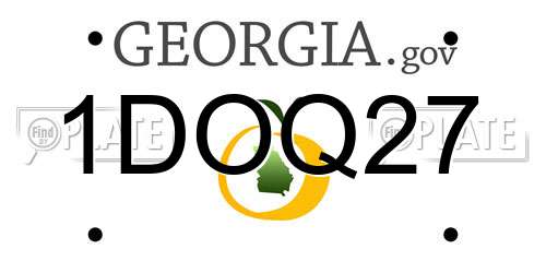 1DOQ27 Georgia License Plate
