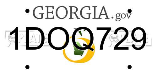 1DOQ729 Georgia License Plate
