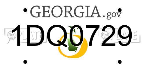 1DQ0729 Georgia License Plate