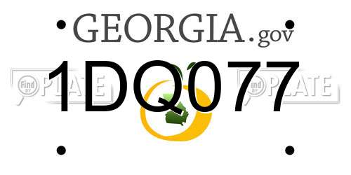 1DQ077 Georgia License Plate