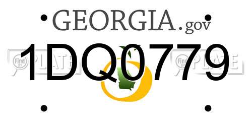 1DQ0779 Georgia License Plate