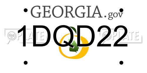 1DQD22 Georgia License Plate