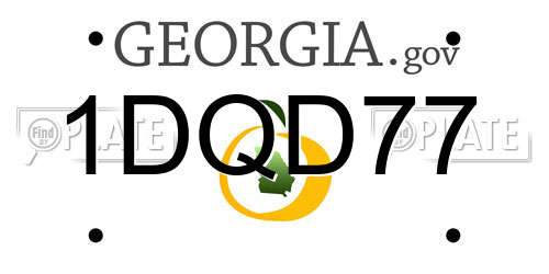 1DQD77 Georgia License Plate