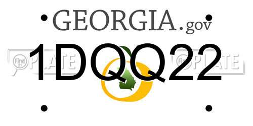 1DQQ22 Georgia License Plate