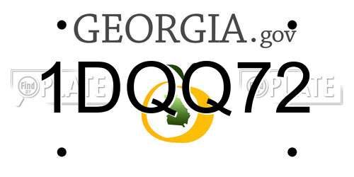 1DQQ72 Georgia License Plate