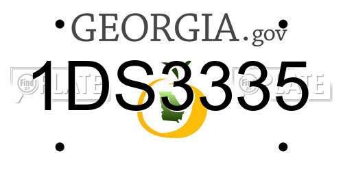1DS3335 Georgia License Plate