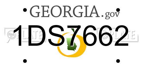 1DS7662 Georgia License Plate