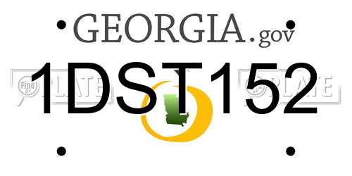 1DST152 Georgia License Plate