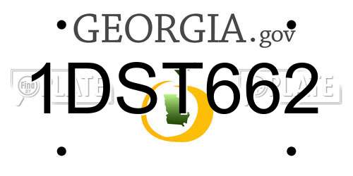 1DST662 Georgia License Plate