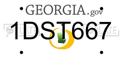 1DST667 Georgia License Plate