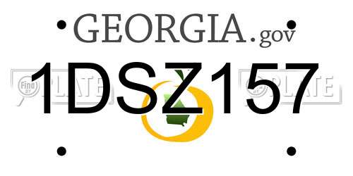 1DSZ157 Georgia License Plate