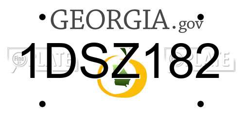 1DSZ182 Georgia License Plate
