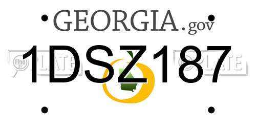 1DSZ187 Georgia License Plate