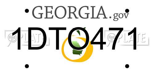 1DTO471 Georgia License Plate