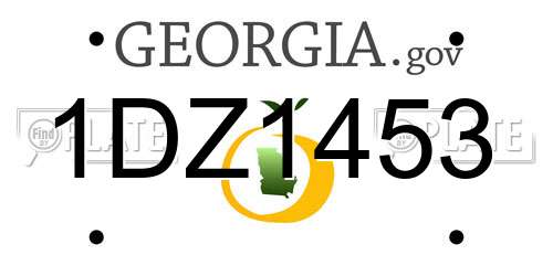 1DZ1453 Georgia License Plate