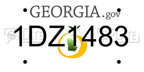 1DZ1483 Georgia License Plate