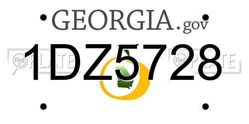 1DZ5728 Georgia License Plate