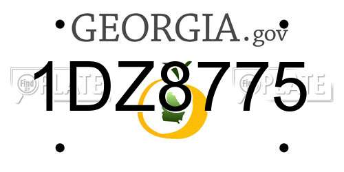 1DZ8775 Georgia License Plate