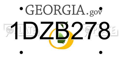 1DZB278 Georgia License Plate