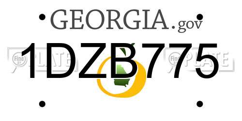 1DZB775 Georgia License Plate