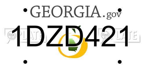 1DZD421 Georgia License Plate