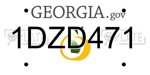 1DZD471 Georgia License Plate