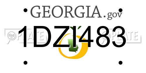 1DZI483 Georgia License Plate