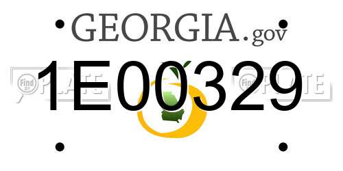 1E00329 Georgia License Plate